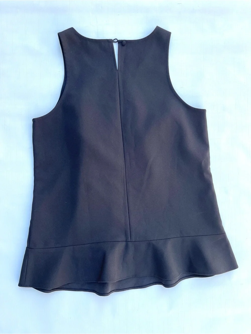 J. Crew Black Peplum Tank Top Sleeveless Blouse High Neck Size 0